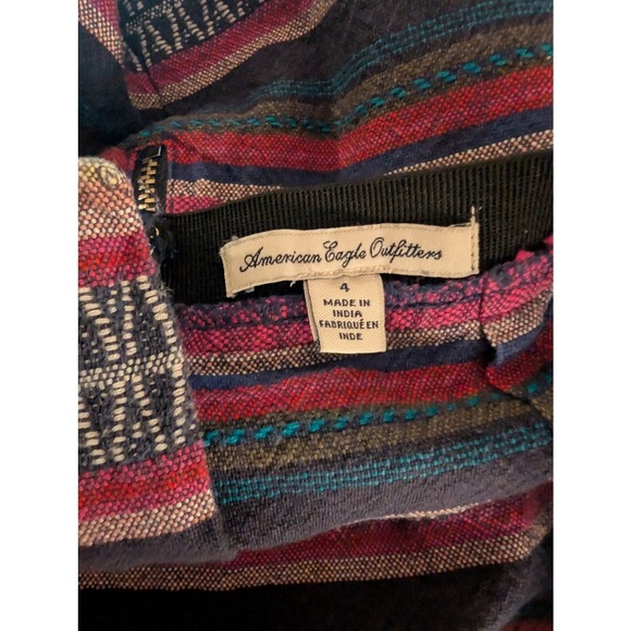American Eagle Mini Skirt Womens Size 4 Multicolor Geometric Zip Back - Picture 3 of 4